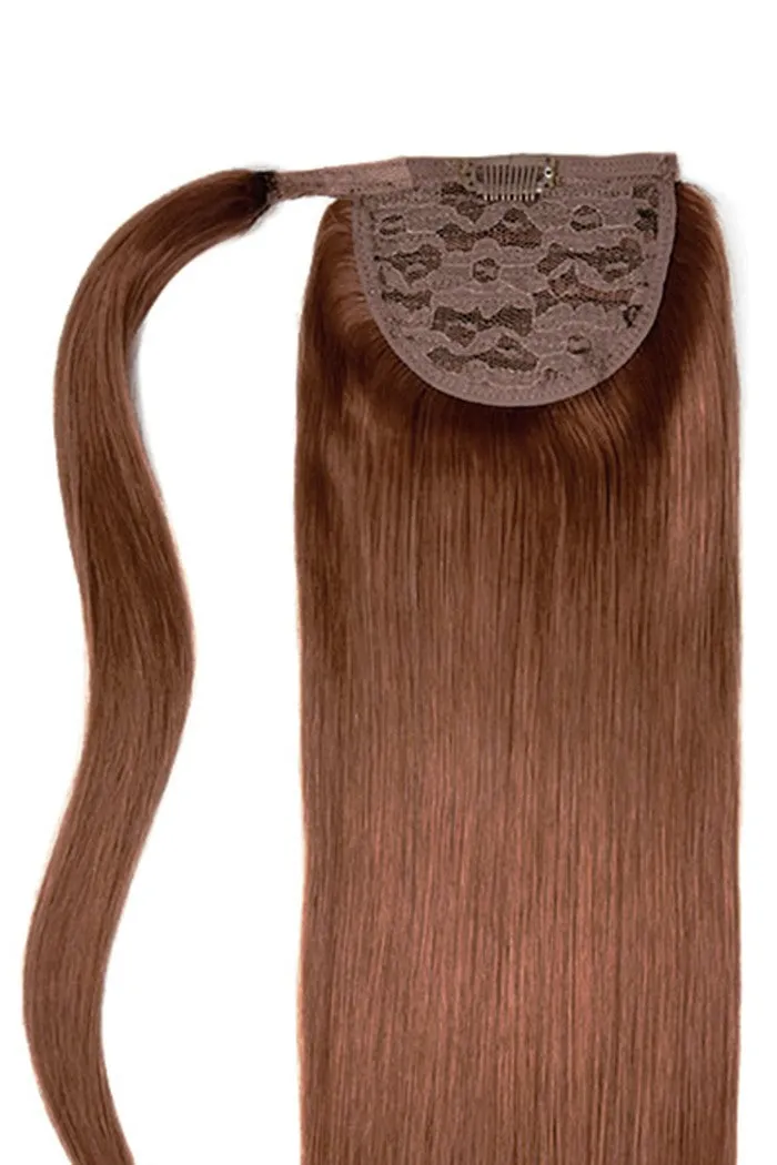 Dark Auburn/Copper Red (#33) Straight Up Wrap Around Ponytail Extension