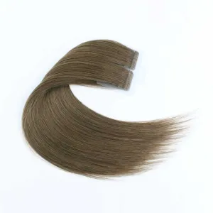 Dark Coffee Brown (#66) Virgin Tape  In Hair Extensions 18"