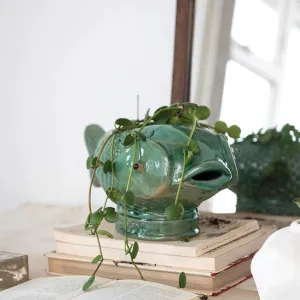 Debossed Stoneware Fish Planter (Holds 7" Pot)