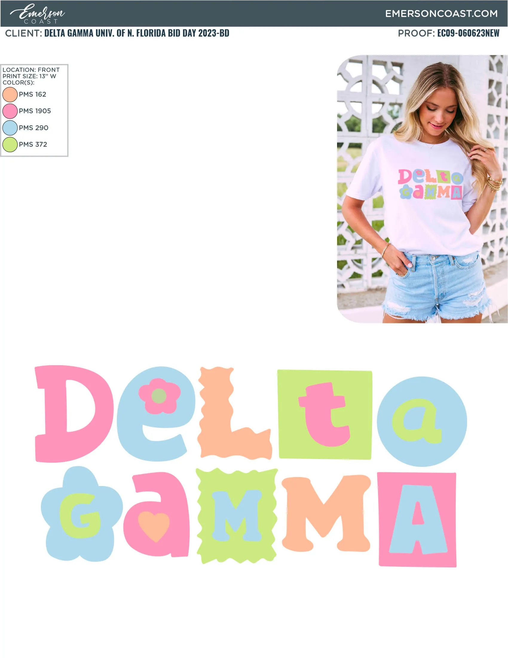 Delta Gamma Pastel Floral Sisterhood Tee