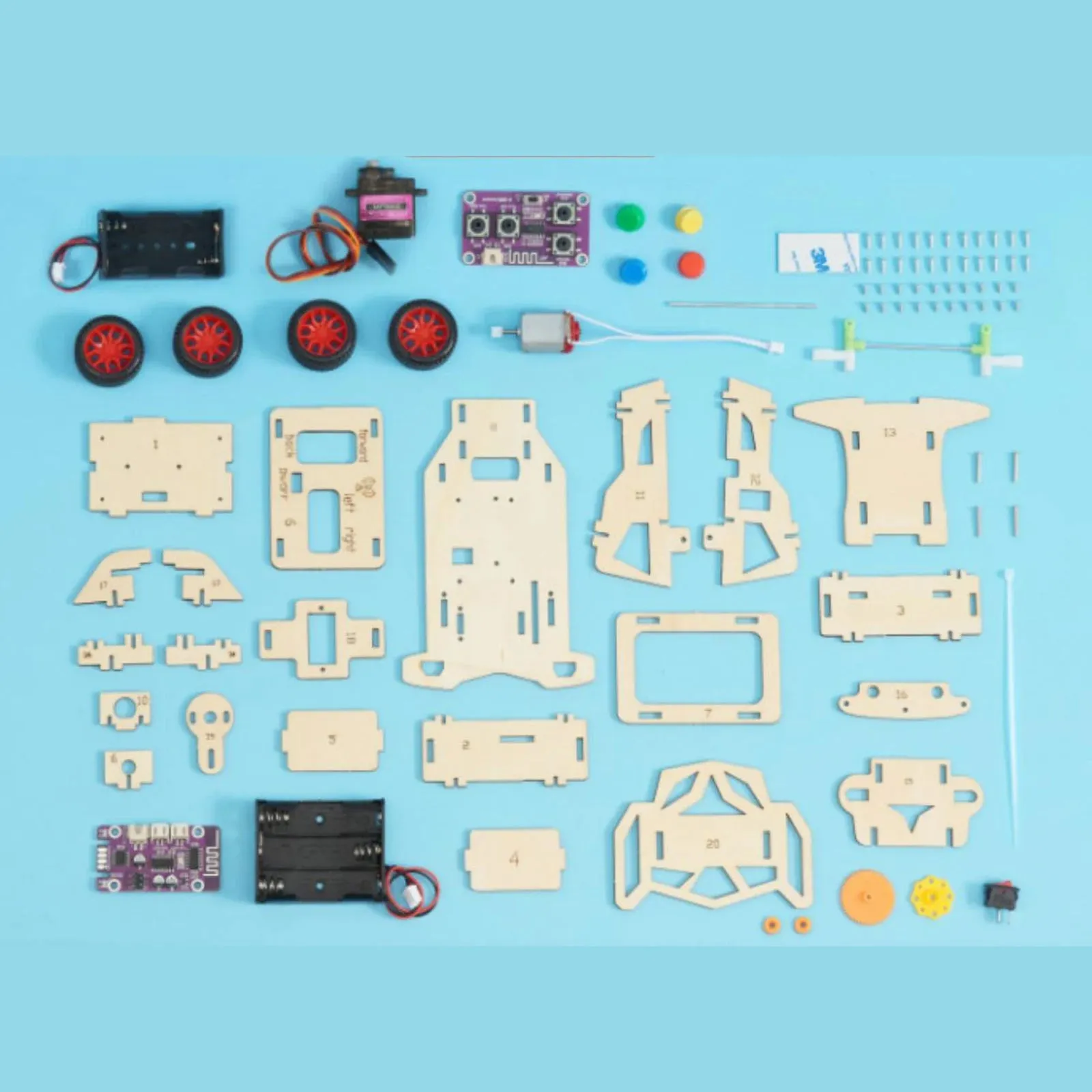 DIY Remote Steering Rear Drive Car Model Science Toys for Kids Physics Experimental Tool Kit Children Educational Toys