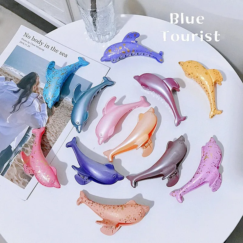 Dolphin hair clip - various colours