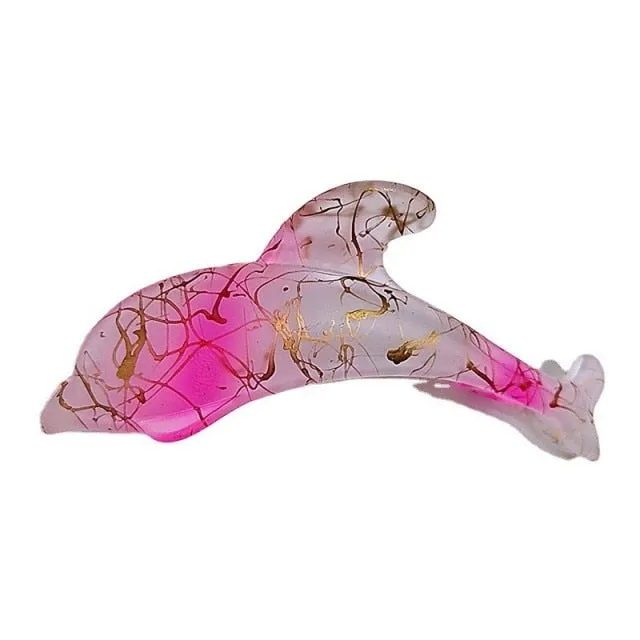 Dolphin hair clip - various colours