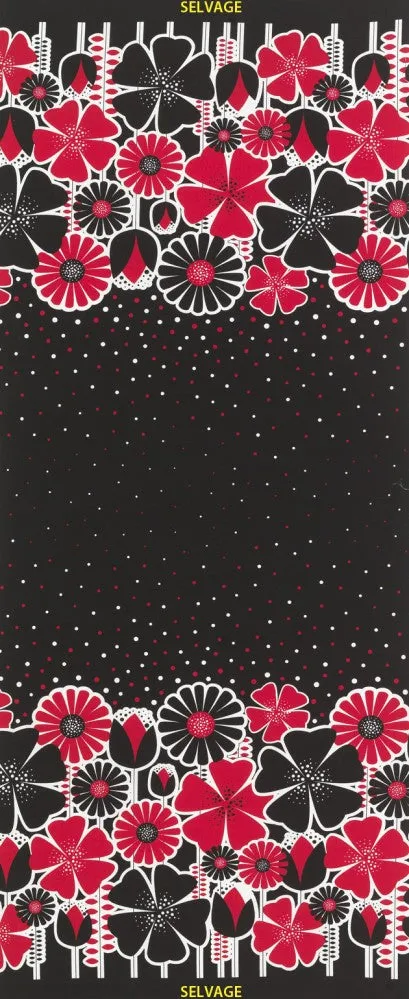 Double Border Floral Black