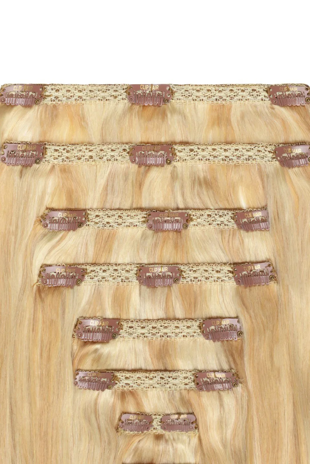 Double Wefted Full Head Remy Clip in Human Hair Extensions - Goldilocks (#16/613)