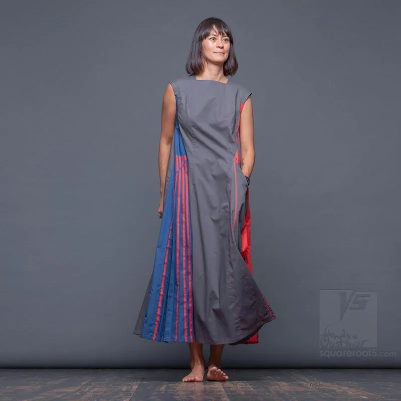 Dress "Revolution" model "SRB" Short sleeve Red-Blue