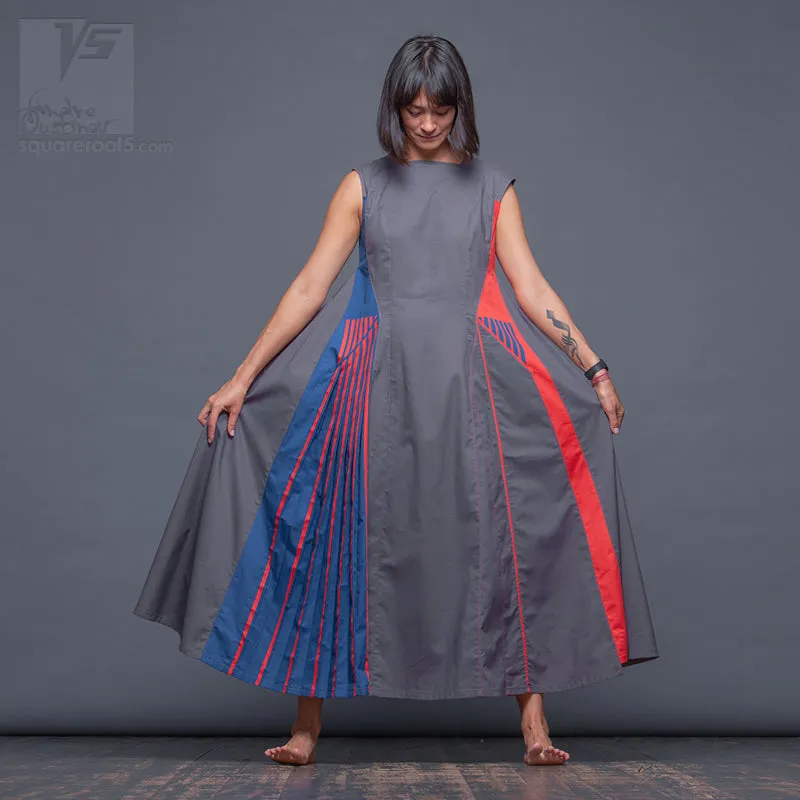 Dress "Revolution" model "SRB" Short sleeve Red-Blue