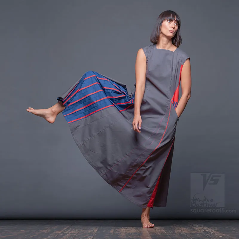 Dress "Revolution" model "SRB" Short sleeve Red-Blue
