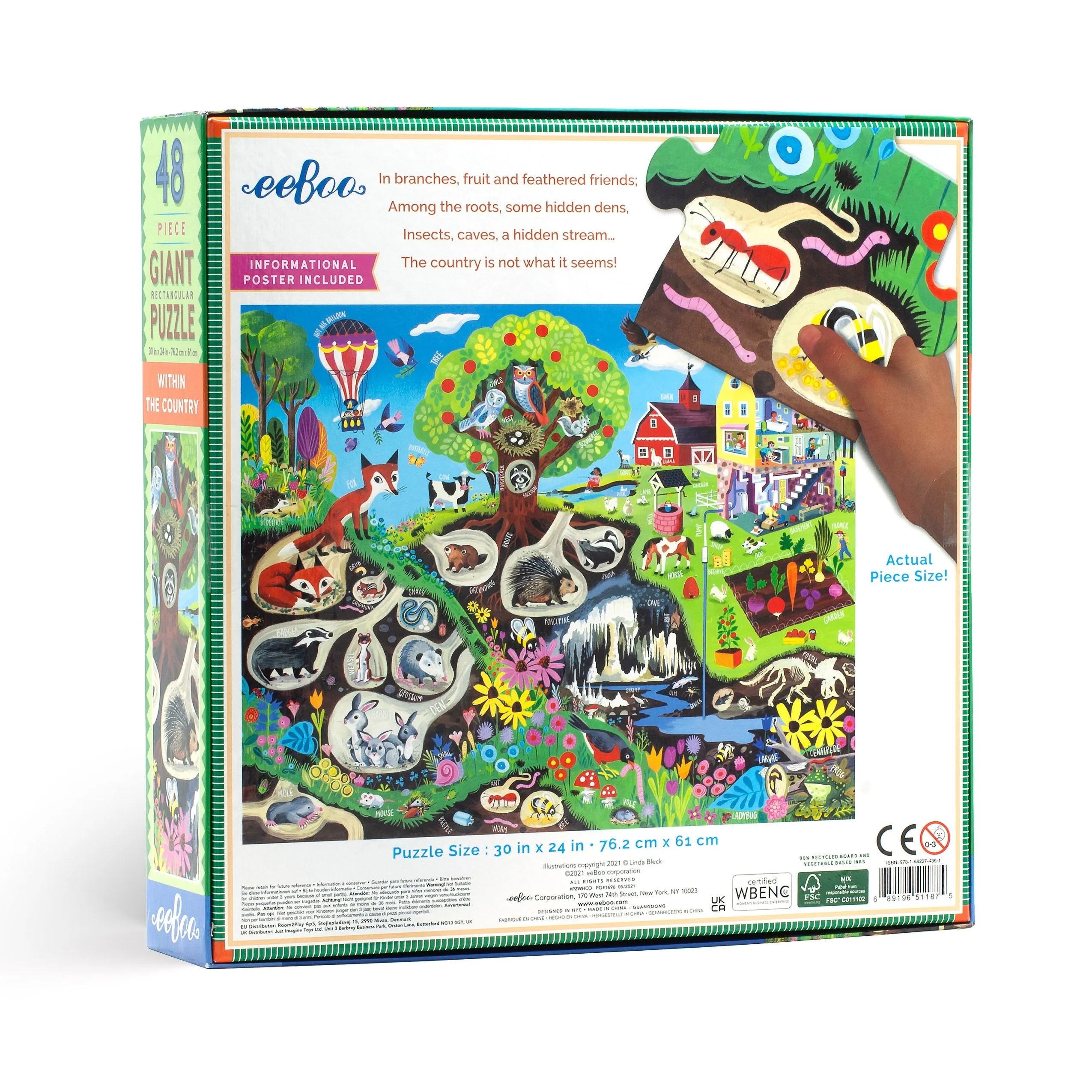 eeBoo 48pc Giant Puzzle Within the Country