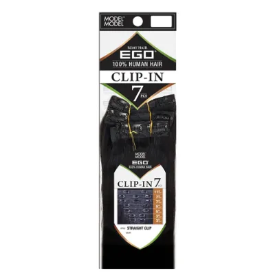 EGO 100% Human Hair Straight Clip-In 7 PCS 10"-22" by MODEL MODEL
