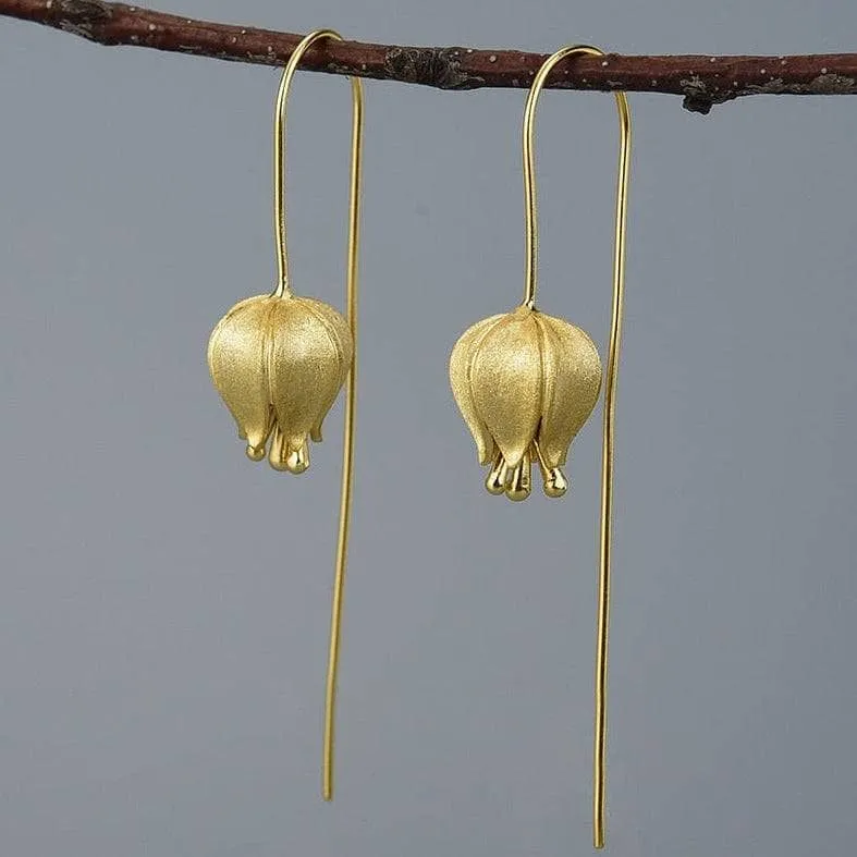 Eternal Love Tulip Flower Dangle Earrings