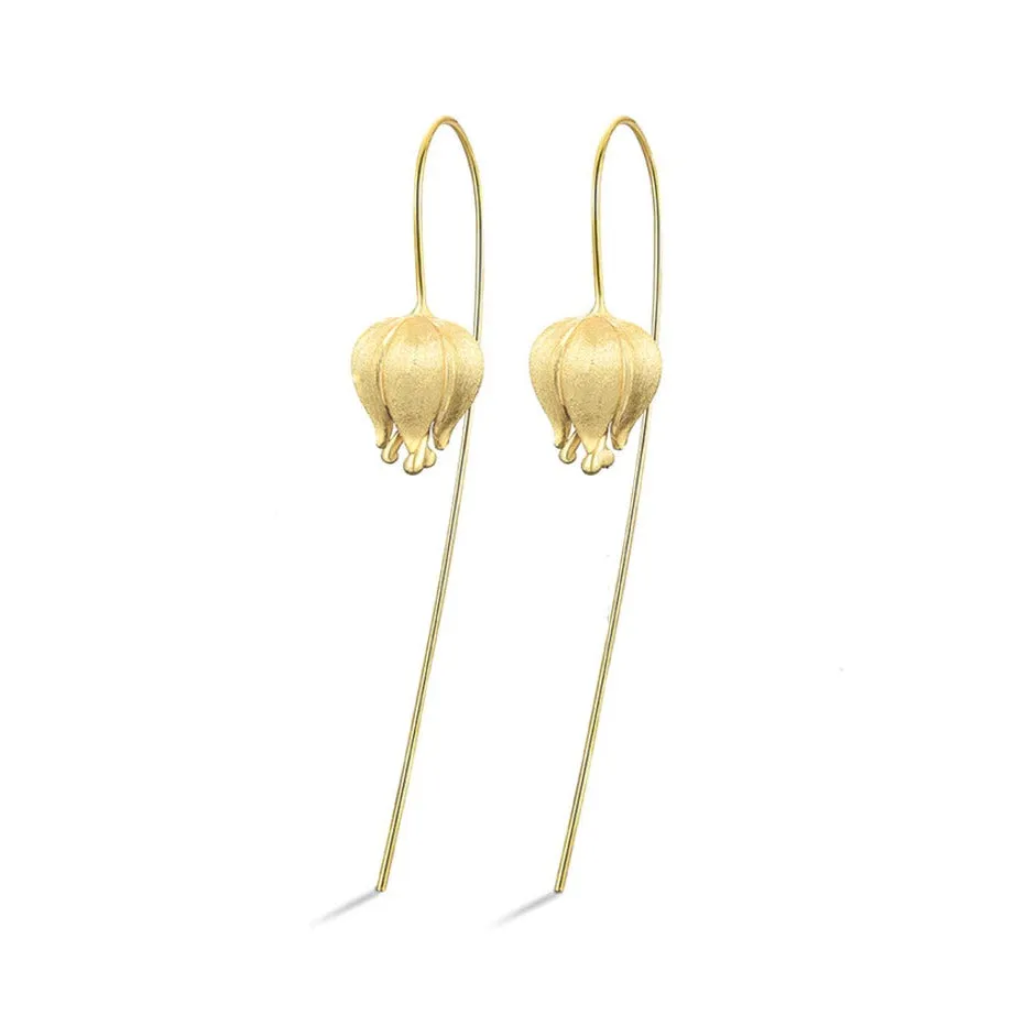 Eternal Love Tulip Flower Dangle Earrings
