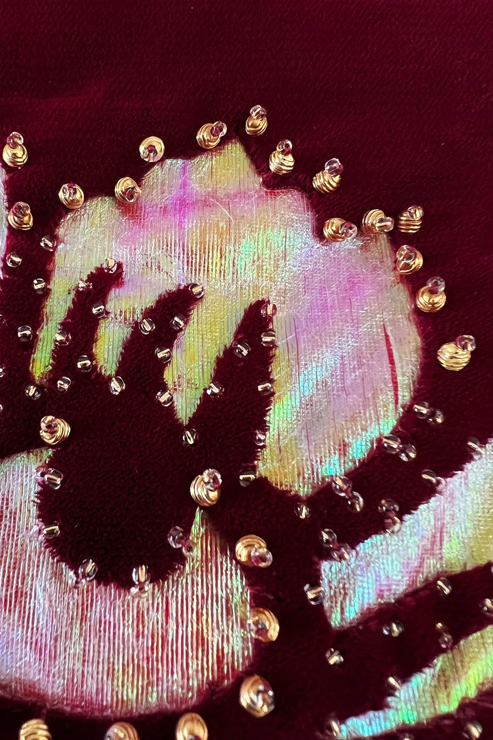 Exceptional Mid-1980s Paco Rabanne Haute Couture Velvet Beaded Caftan Dress