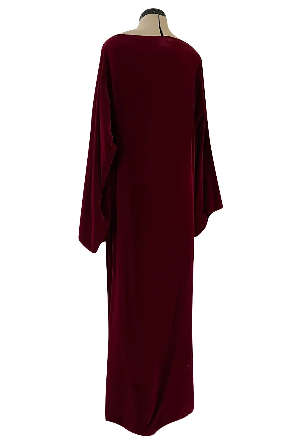 Exceptional Mid-1980s Paco Rabanne Haute Couture Velvet Beaded Caftan Dress