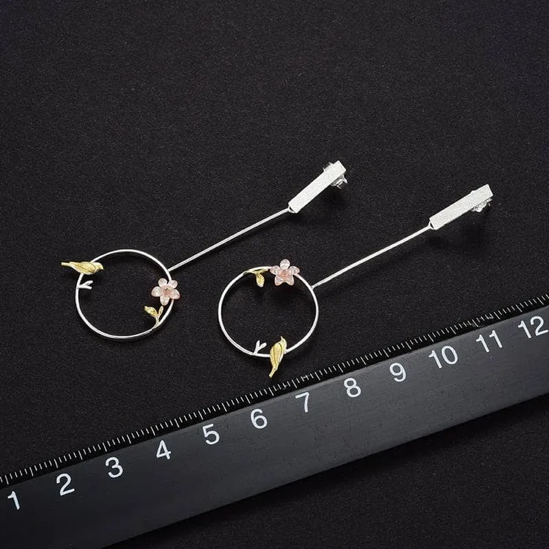 Exquisite Bird in a Jungle Dangle Earrings