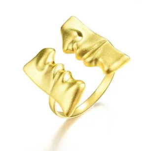 Face to Face Kiss Adjustable Couple Ring
