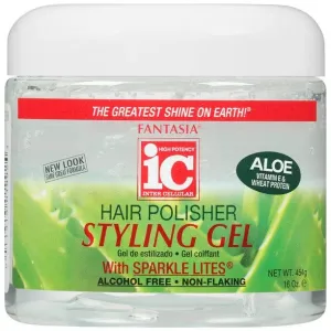 Fantasia IC - Hair Polisher Styling Gel with Sparkle Lites Aloe Vitamin E Protein 16oz -473ml