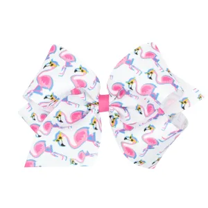 Flamingo California Dreamin' Print Hair Bow on Clippie