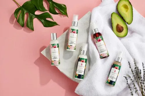 Flora & Curl - Mini kit de soins capillaires essentiels à base de plantes