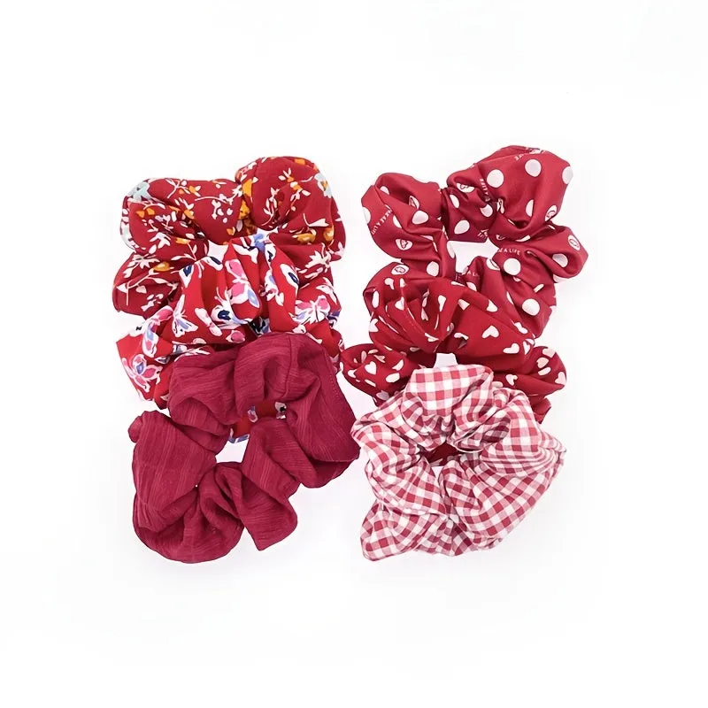 Floral Chiffon Hair Scrunchies Set