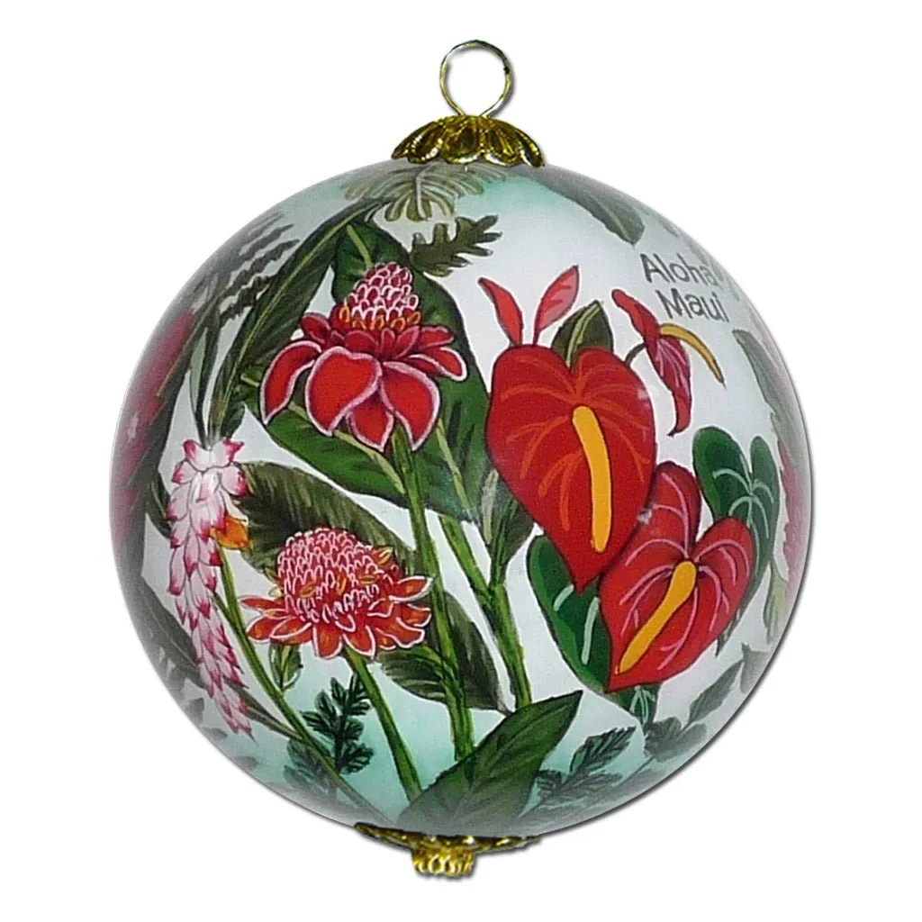Floral Cornucopia Hawaiian Christmas Ornament