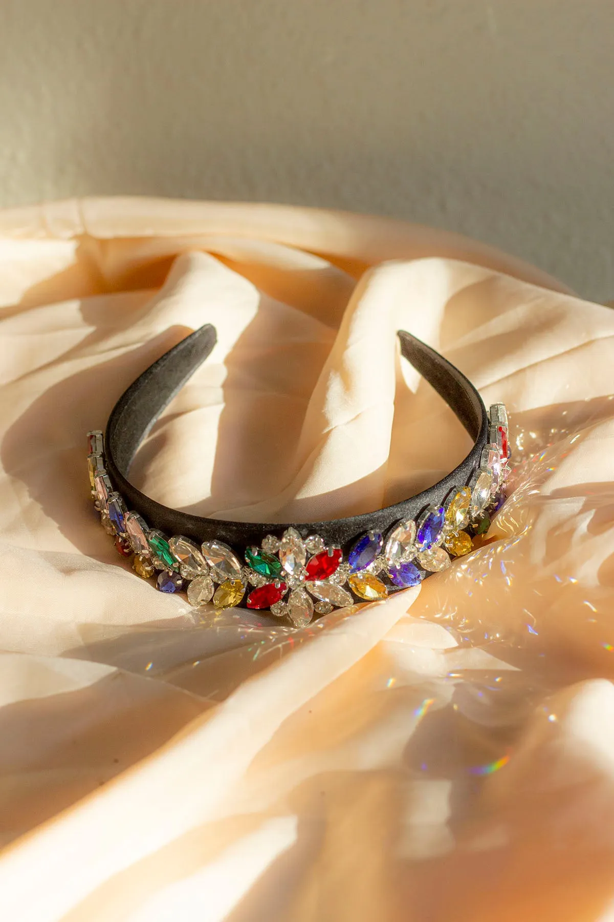 Floral Diamante Velvet Headband