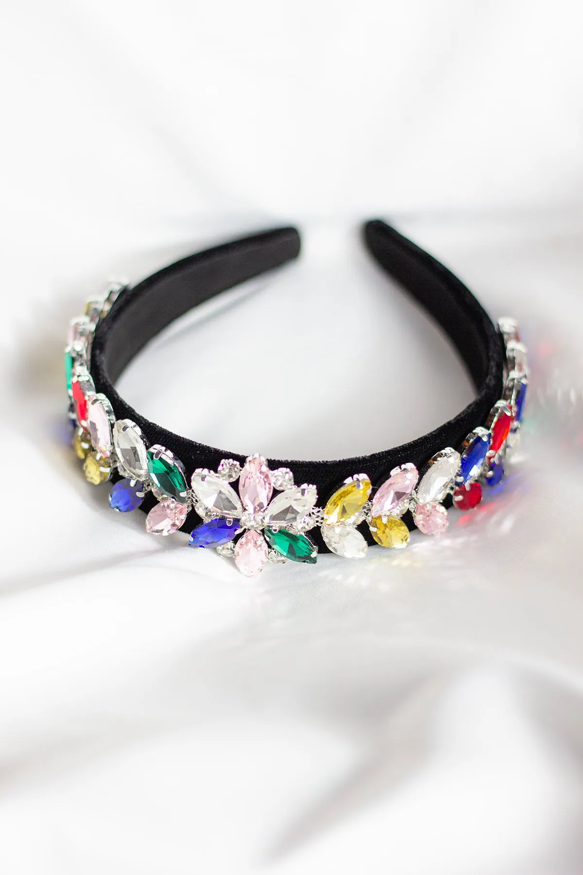 Floral Diamante Velvet Headband