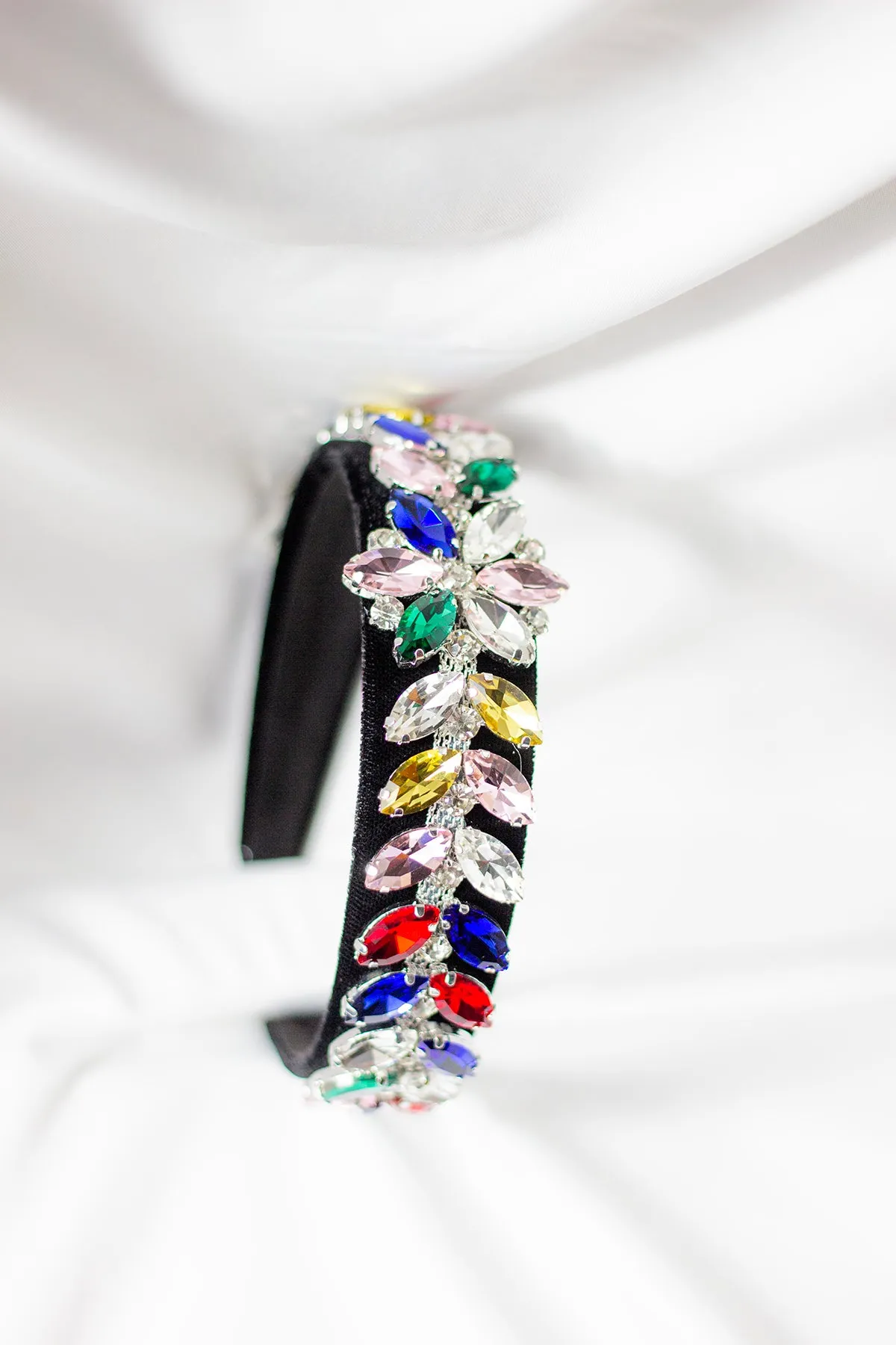 Floral Diamante Velvet Headband
