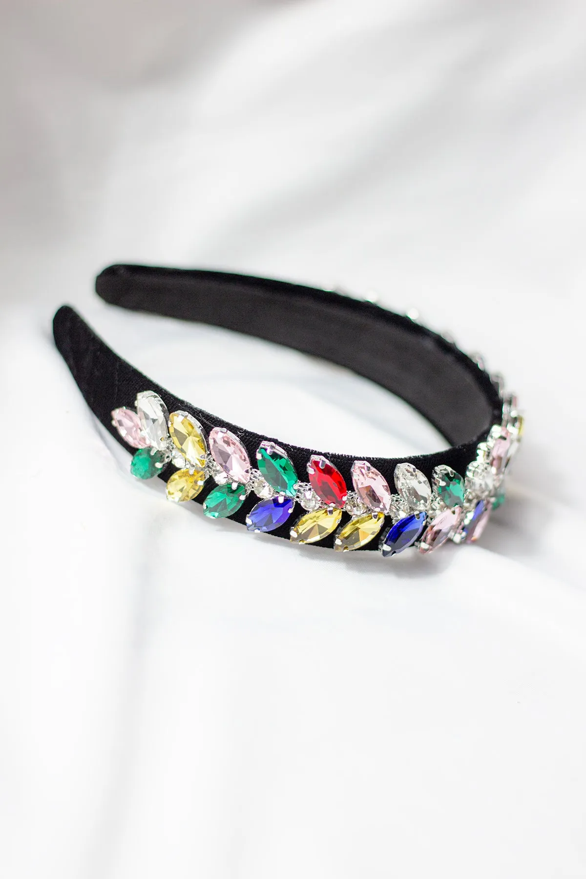 Floral Diamante Velvet Headband