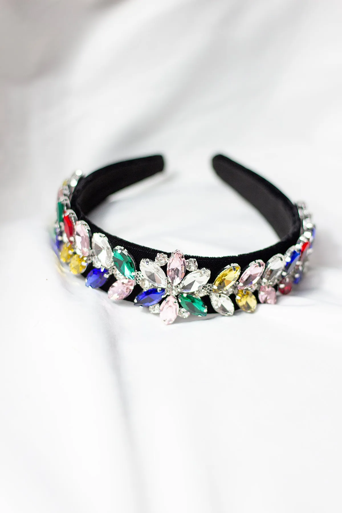 Floral Diamante Velvet Headband