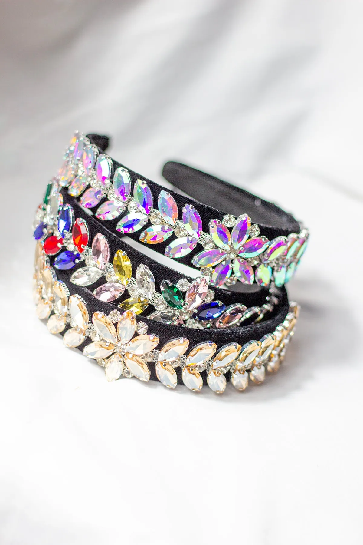 Floral Diamante Velvet Headband