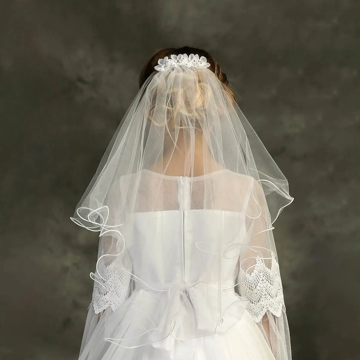 Flower Comb with Veil