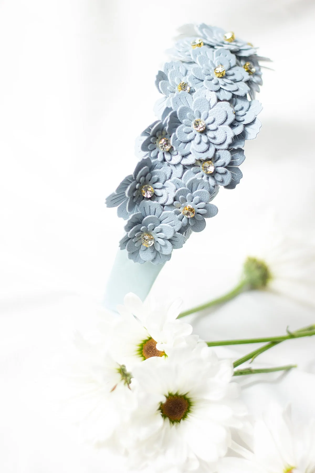Flower Embellished Headband with Gems