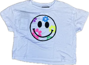 FLOWERS BY ZOE- Flower Smiley T-shirt (white)