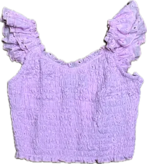 FLOWERS BY ZOE- Pink Eyelet Top
