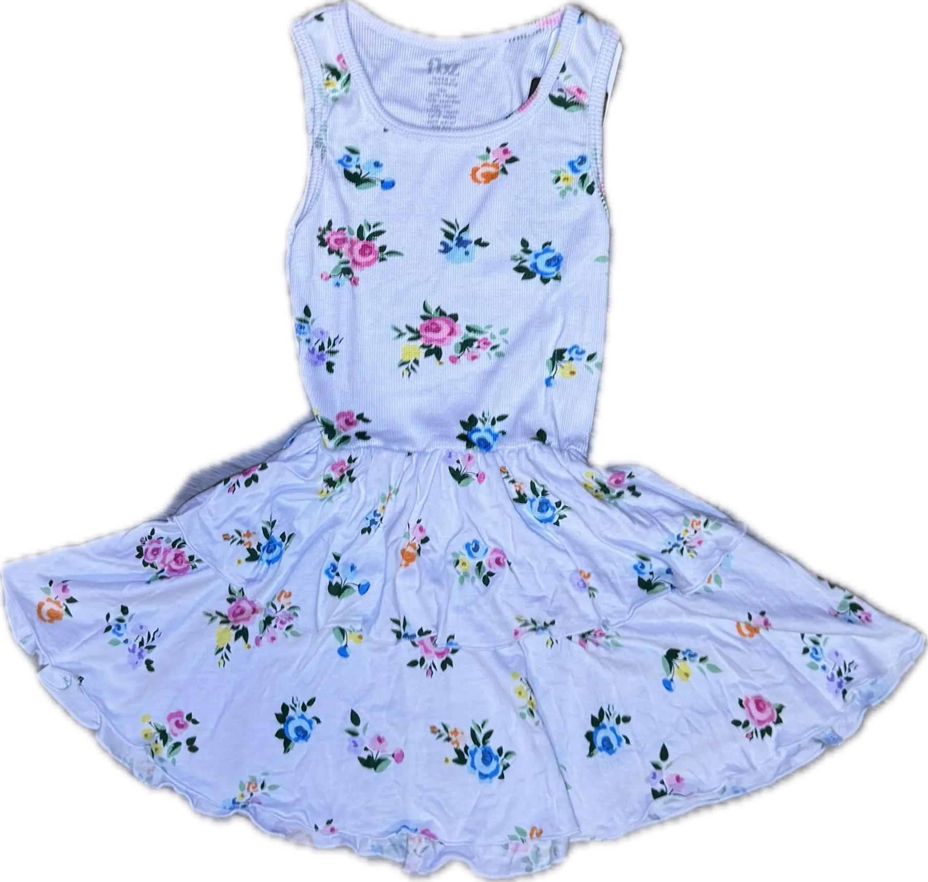 FLOWERS BY ZOE- White Multi Flower Smocked Dress
