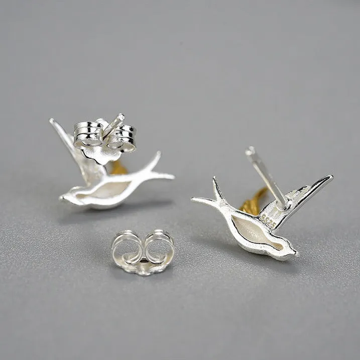 Flying Swallows Stud Earrings