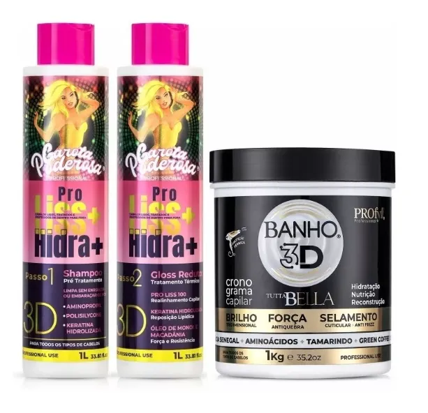 Garota Poderosa ProLiss 2x1L   3D Bath Mask Kit