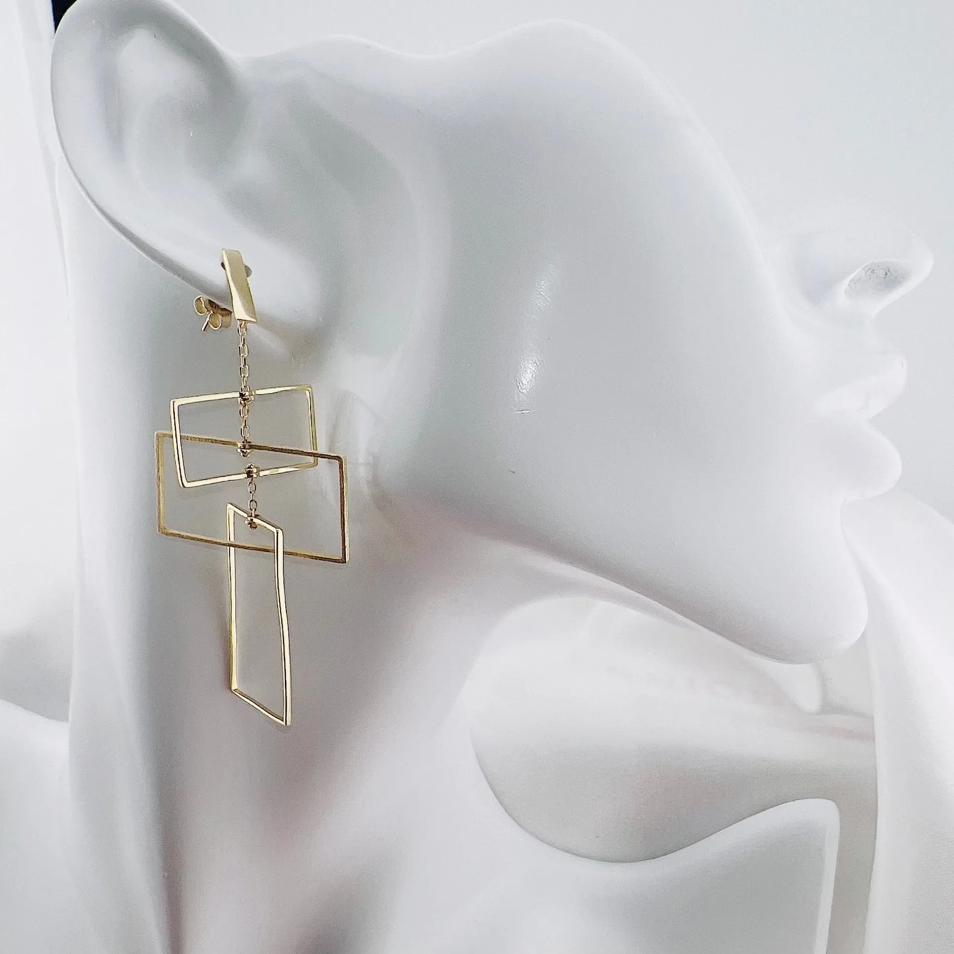Geometric Rectangular Dangle Earrings