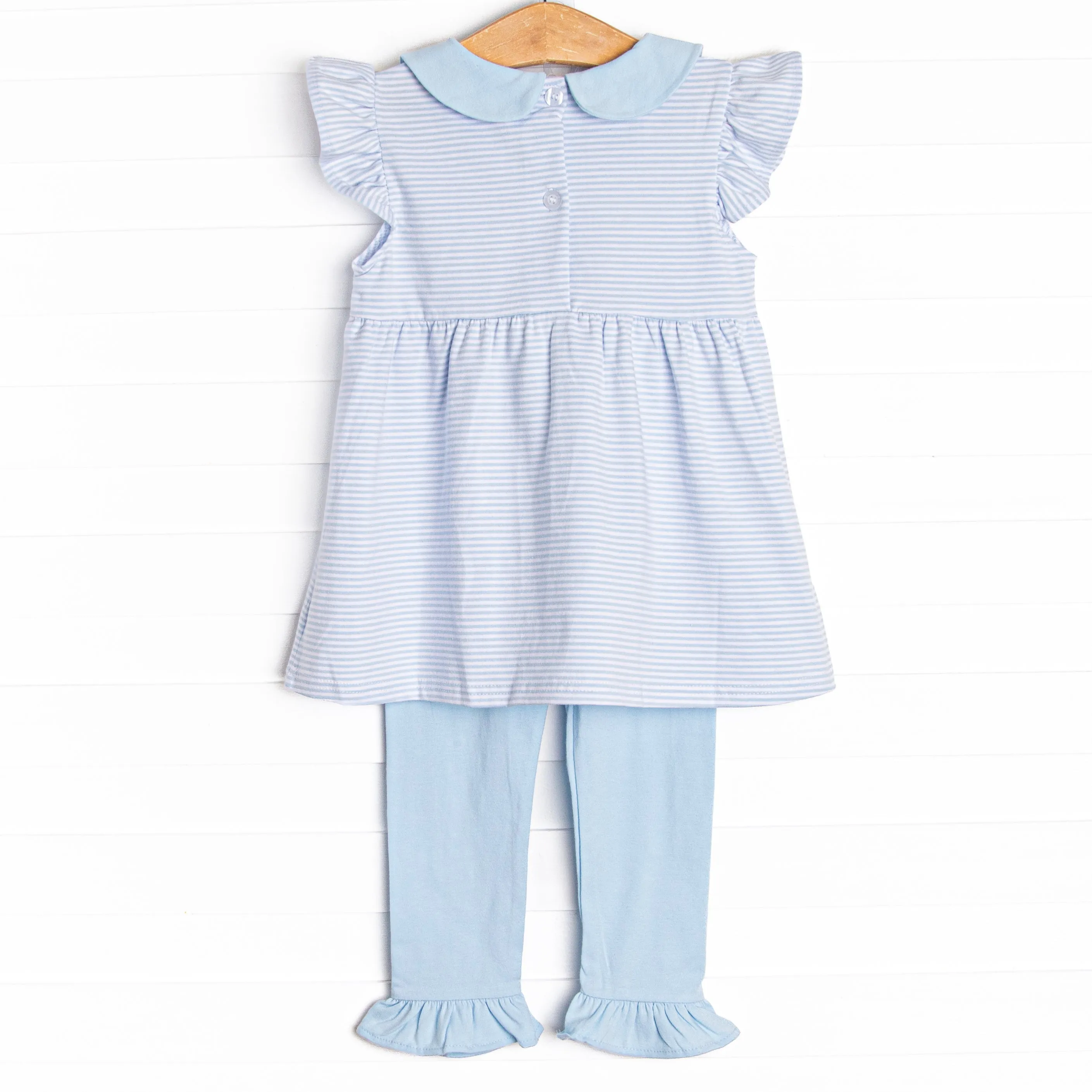 Gerbera Gal Applique Legging Set, Blue