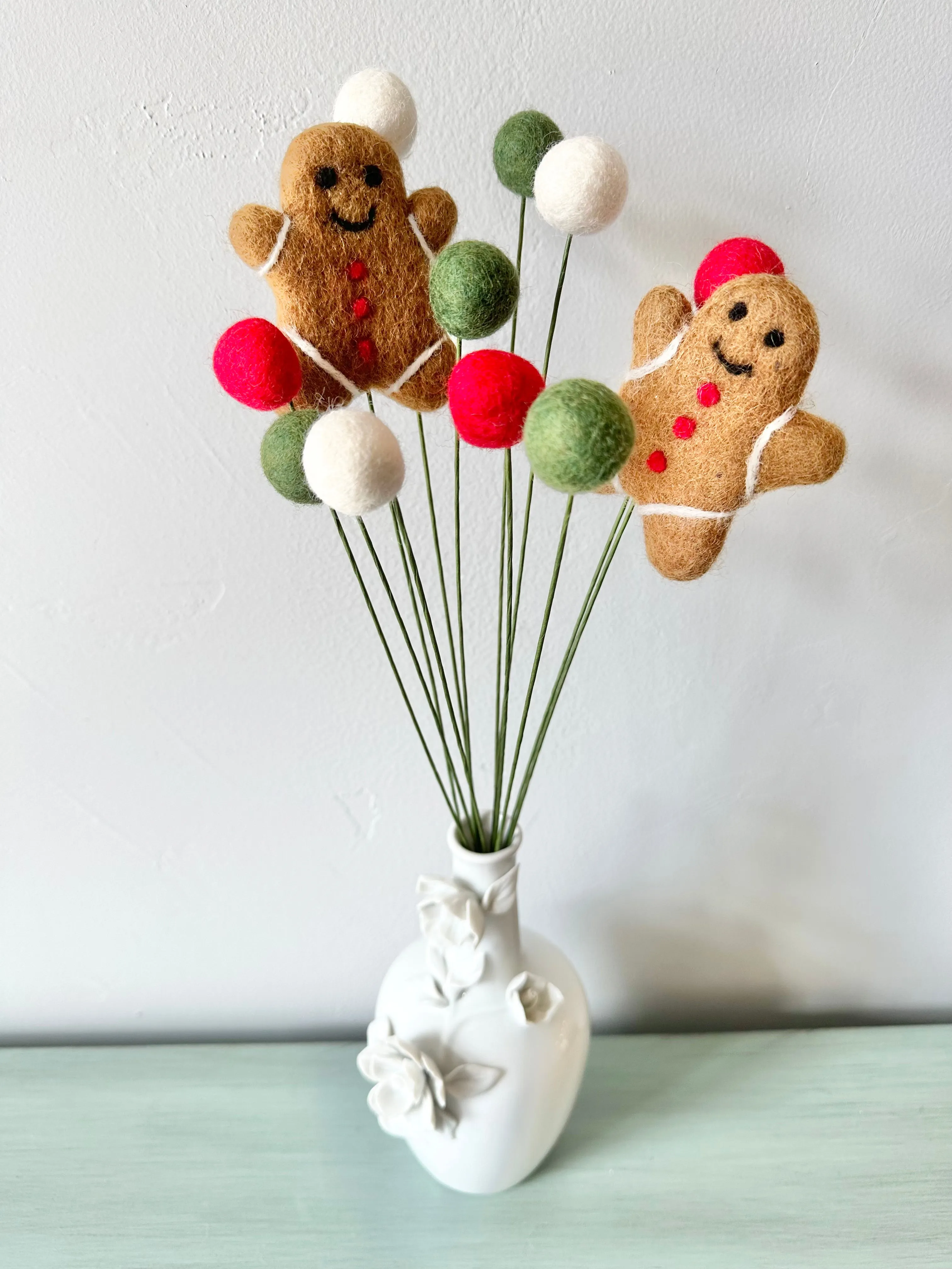 Gingerbread Felt Ball Bouquet
