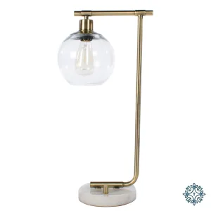 Globe Table Lamp Marble/Gold 55cm