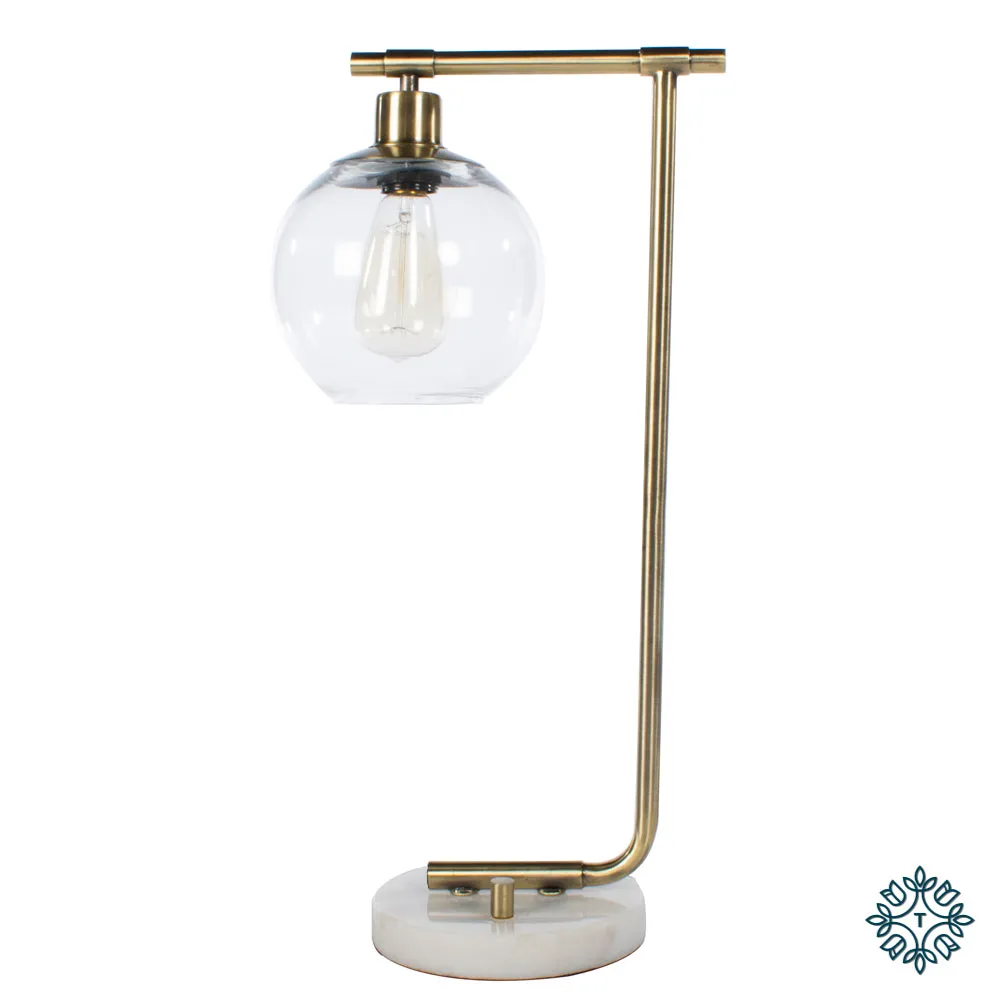Globe Table Lamp Marble/Gold 55cm