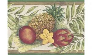 Green Bamboo Tropical Fruits 5811928 Wallpaper Border