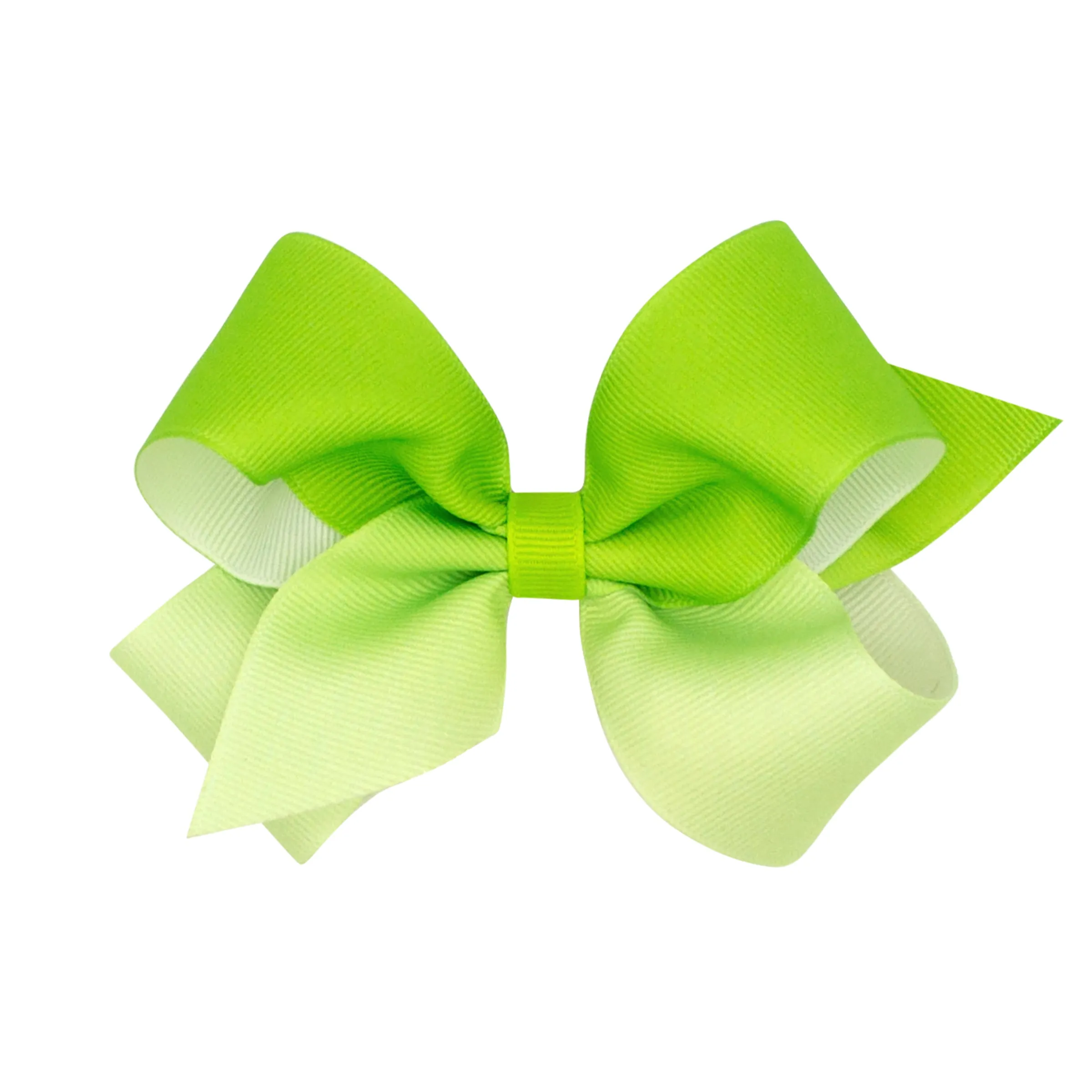 Green Ombre Color-Block Print Hair Bow on Clippie