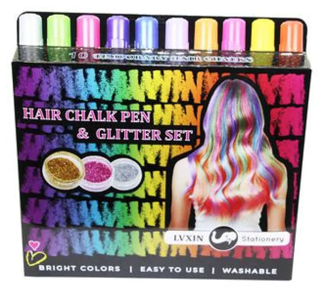 Hair Chalk & Glitter Set