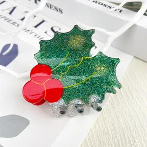 hair claw clip: mistletoe