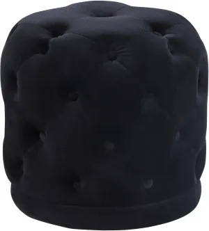 Harper Black Velvet Ottoman/Stool