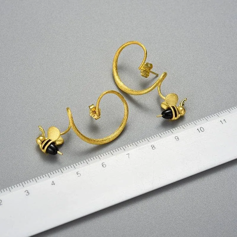 Honey Bee Dangle Earrings