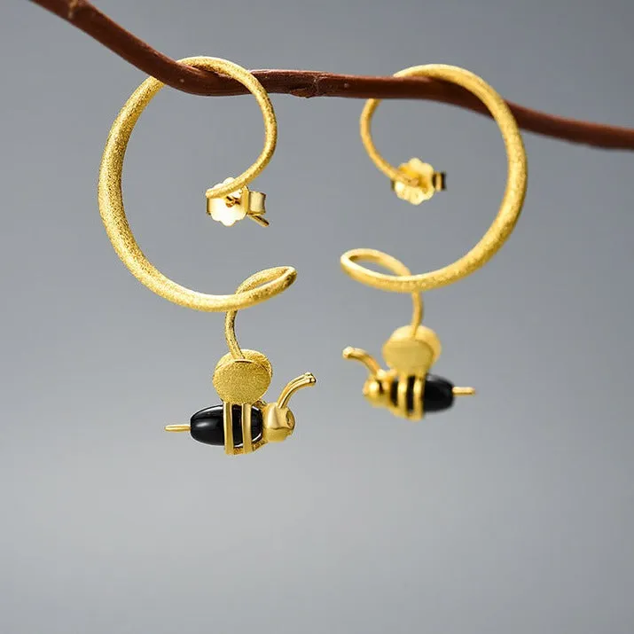 Honey Bee Dangle Earrings